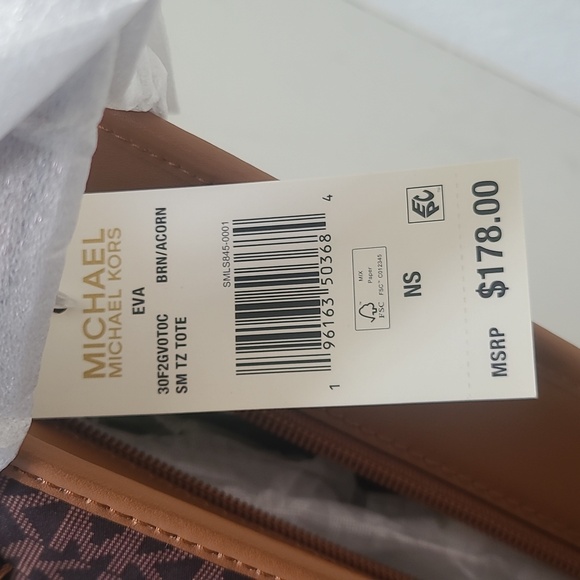 Michael Kors EvaTote NWT BRN/ACORN - Picture 2 of 11